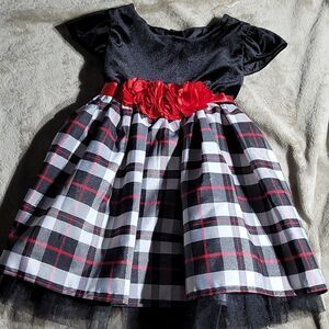 Sweet Heart Rose Girls' Plaid Velvet Christmas/Formal Dress - SIZE 2T